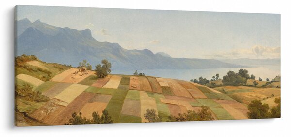 Tablou - Alexandre Calame, Swiss Landscape, reproducere (120x50 cm)