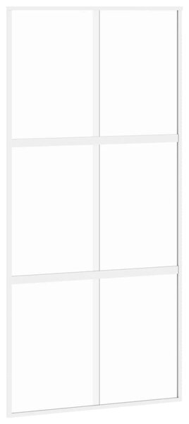 Ușă glisantă, alb, 102,5x205 cm, sticlă securizată/aluminiu