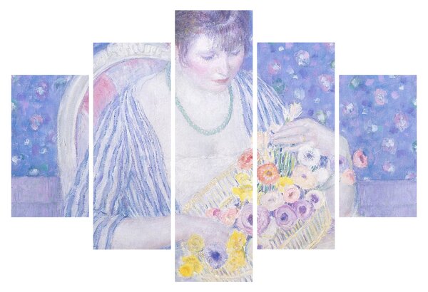 Tablou - Frederick Carl Frieseke, The Basket of Flowers, reproducere (150x105 cm)
