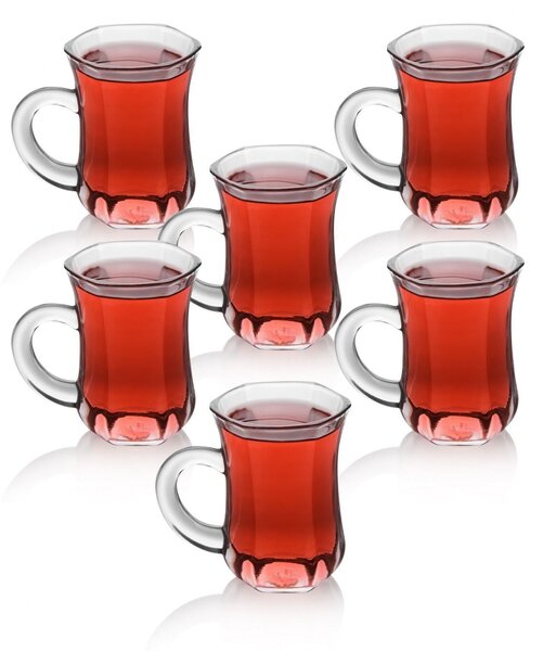 Set 6 cesti de ceai IP-Opera6, sticla de cristal 100%, 6x6x8 cm