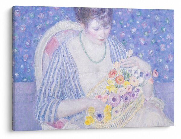Tablou - Frederick Carl Frieseke, The Basket of Flowers, reproducere (70x50 cm)