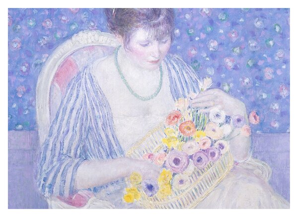 Tablou - Frederick Carl Frieseke, The Basket of Flowers, reproducere (70x50 cm)