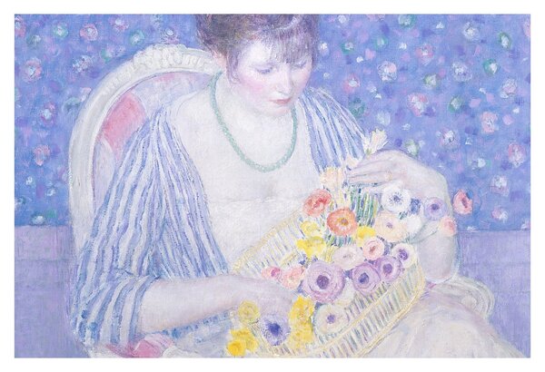 Tablou - Frederick Carl Frieseke, The Basket of Flowers, reproducere (90x60 cm)
