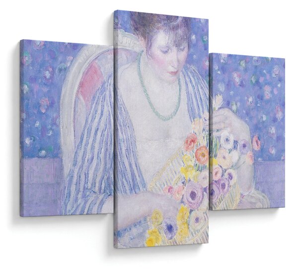 Tablou - Frederick Carl Frieseke, The Basket of Flowers, reproducere (90x60 cm)
