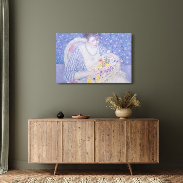 Tablou - Frederick Carl Frieseke, The Basket of Flowers, reproducere (90x60 cm)