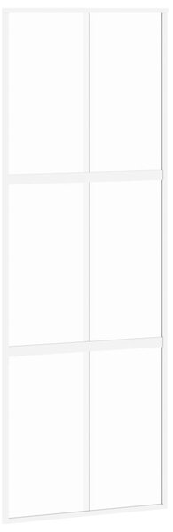 Ușă glisantă, alb, 76x205 cm, sticlă securizată/aluminiu