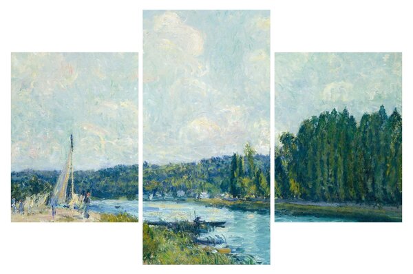Tablou - Alfred Sisley, The Banks of the Oise, reproducere (90x60 cm)