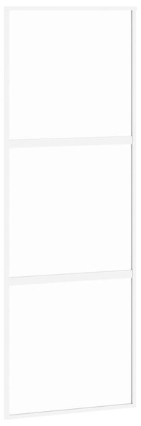 Ușă glisantă, alb, 76x205 cm, sticlă securizată/aluminiu