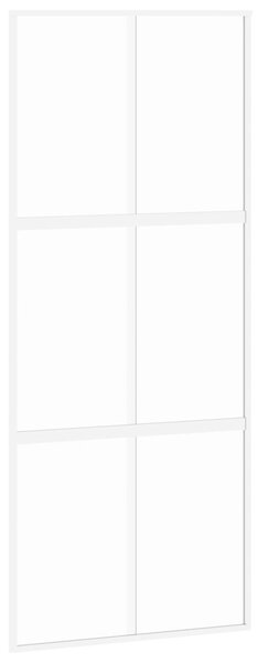 Ușă glisantă, alb, 90x205 cm, sticlă securizată/aluminiu