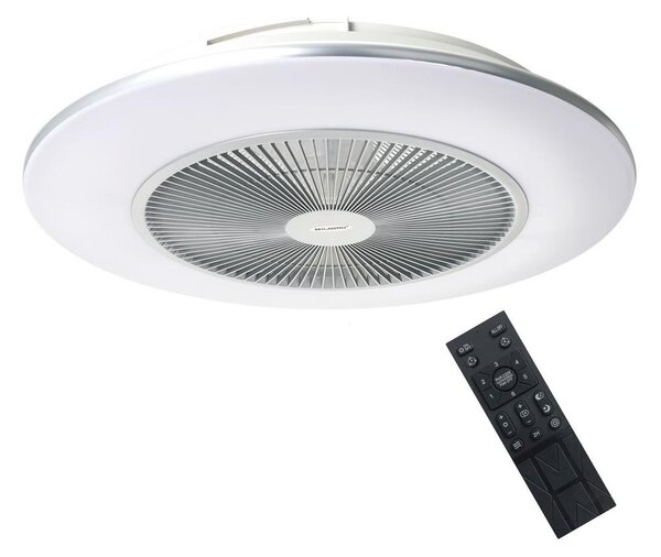 Plafonieră LED dimabilă cu ventilator Brilagi AURA LED/38W/230V argintiu + telecomandă