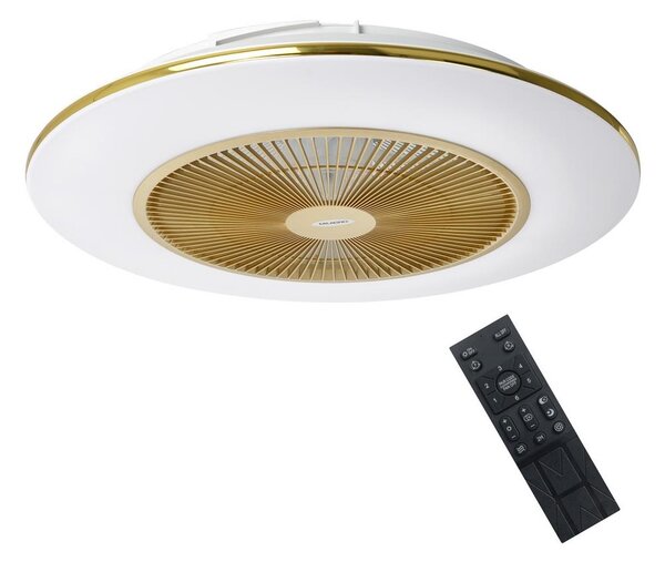 Plafonieră LED dimabilă cu ventilator ARIA LED/38W/230V auriu + telecomandă