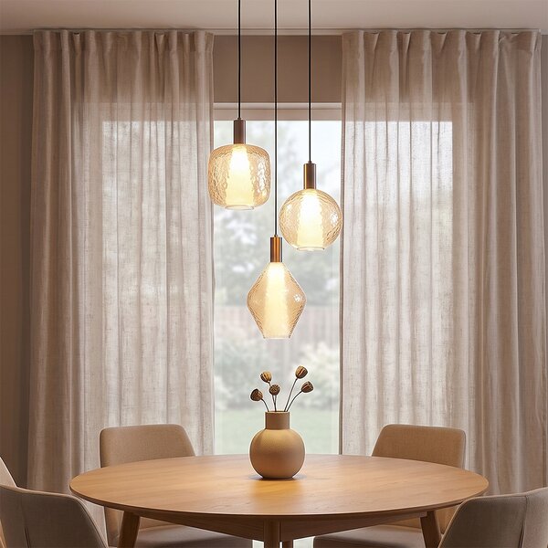 Lampă suspendată de design bronz închis 3 lumini - Ard