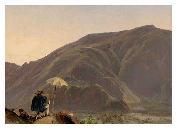 Tablou - Jules Coignet, View of Bozen with a Painter, reproducere (70x50 cm)