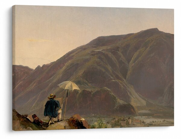 Tablou - Jules Coignet, View of Bozen with a Painter, reproducere (70x50 cm)