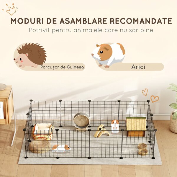 PawHut, tarc modular pentru animale, 35x35cm, negru | Aosom Romania
