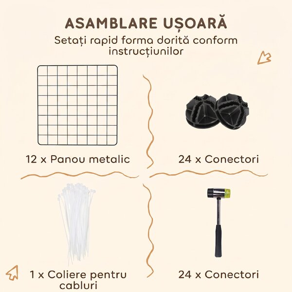 PawHut, tarc modular pentru animale, 35x35cm, negru | Aosom Romania