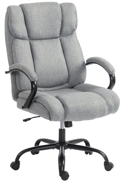 Vinsetto Scaun de birou ergonomic din material tip in, 220 kg, rotativ, reglabil pe înălțime, gri deschis | Aosom Romania