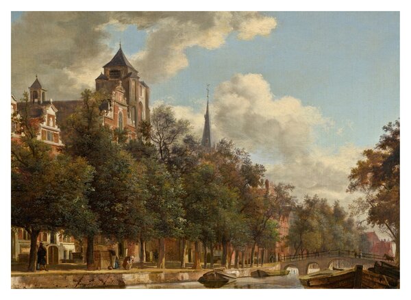 Tablou - Jan van der Heyden, View Down a Dutch Canal, reproducere (70x50 cm)