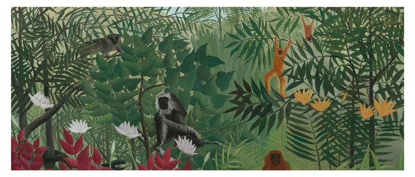 Tablou - Henri Rousseau, Tropical Forest with Monkeys, reproducere (120x50 cm)