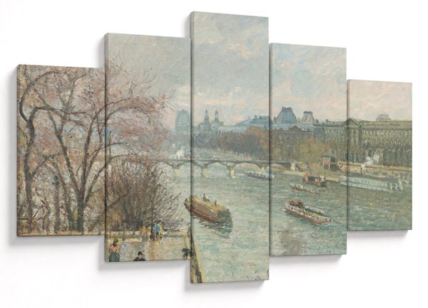 Tablou - Camille Pissarro, The Louvre, Afternoon, Rainy Weather, reproducere (150x105 cm)
