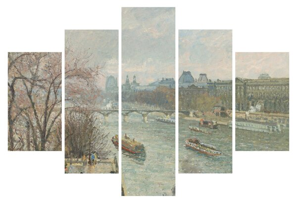 Tablou - Camille Pissarro, The Louvre, Afternoon, Rainy Weather, reproducere (150x105 cm)