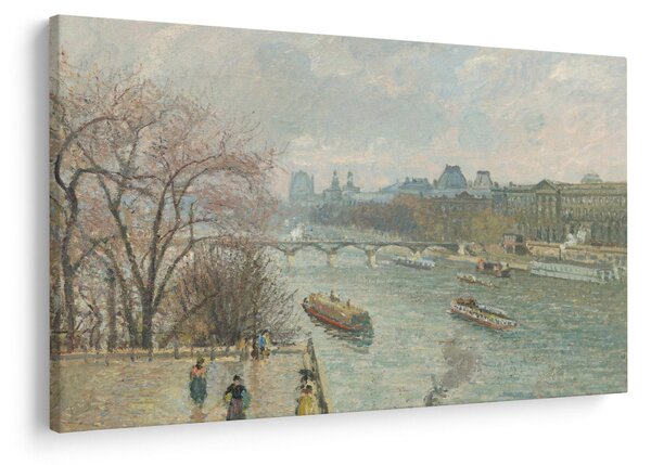 Tablou - Camille Pissarro, The Louvre, Afternoon, Rainy Weather, reproducere (90x60 cm)