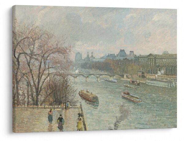 Tablou - Camille Pissarro, The Louvre, Afternoon, Rainy Weather, reproducere (70x50 cm)