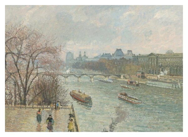Tablou - Camille Pissarro, The Louvre, Afternoon, Rainy Weather, reproducere (70x50 cm)