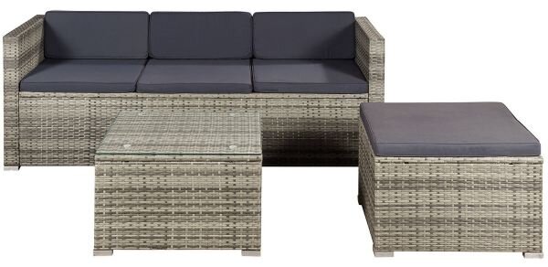 Juskys Set ratan de gradina Punta Cana M - perne gri/antracit