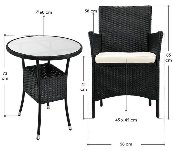 Juskys Set balcon Bayamo - negru
