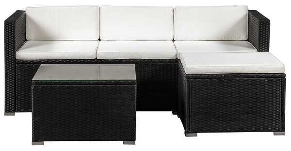 Juskys Set ratan de gradina Punta Cana M - perne negre/crem