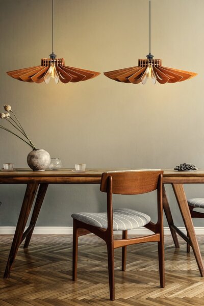 Lustra Daisy, 159, 2 bucati, MDF maro, 11x52x45 cm