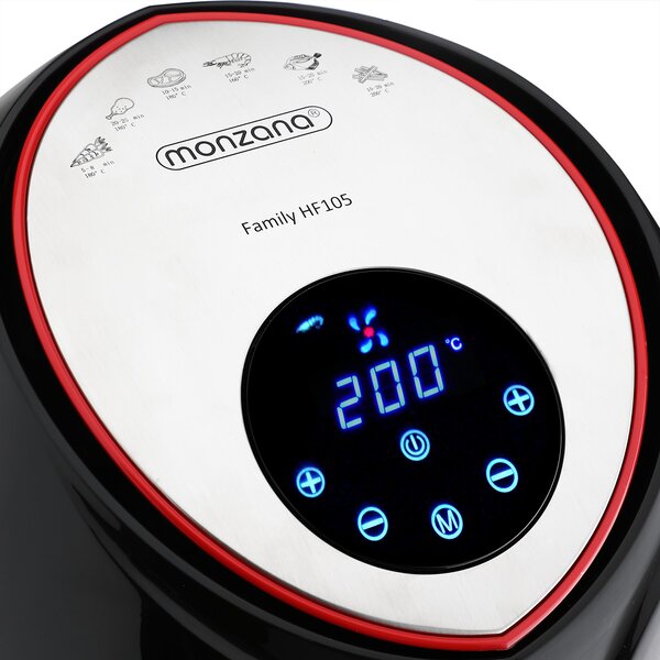 Deuba Cuptor cu aer cald FRYER 3 negru - 9 in 1 cu ecran tactil 1850 W 6,5 l