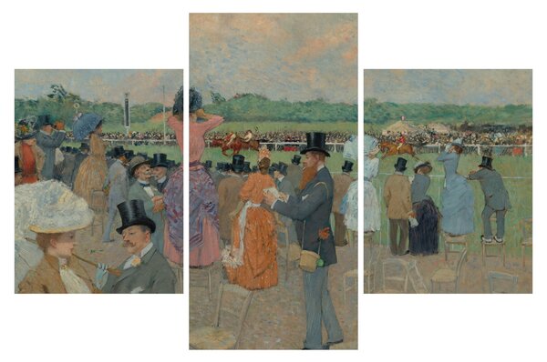 Tablou - Jean-Louis Forain, The Races at Longchamp, reproducere (90x60 cm)