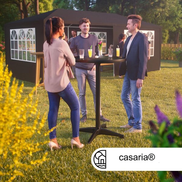 Deuba Masă de bar din aluminiu Ø60 cm pliabilă - negru