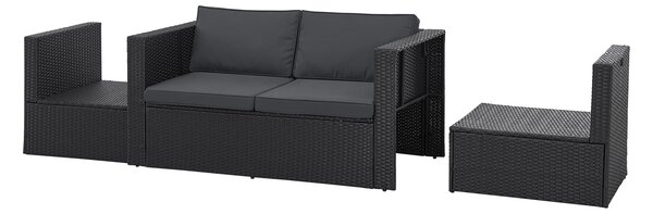 Juskys Set ratan Salou - negru
