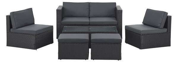Juskys Set ratan Salou - negru