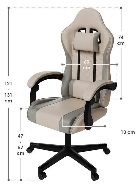 Juskys Scaun de birou HyperSeat - bej/gri