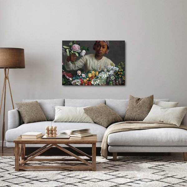 Tablou - Frédéric Bazille, Young Woman with Peonies, reproducere (70x50 cm)
