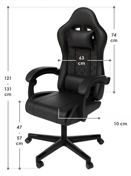 Juskys Scaun de birou HyperSeat - negru