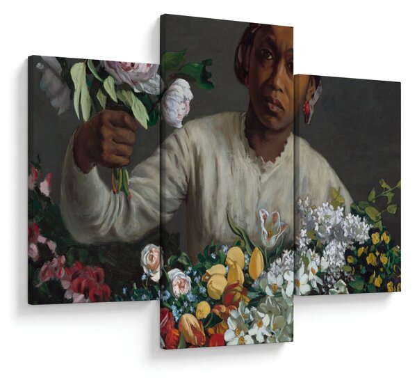 Tablou - Frédéric Bazille, Young Woman with Peonies, reproducere (90x60 cm)