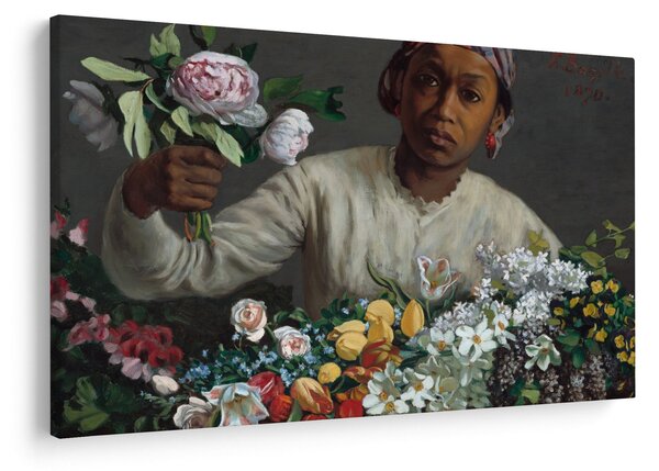 Tablou - Frédéric Bazille, Young Woman with Peonies, reproducere (90x60 cm)