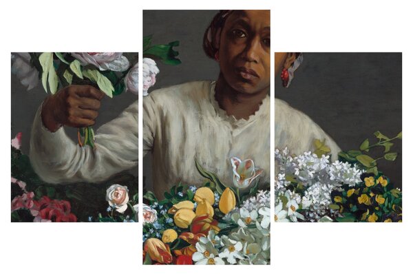 Tablou - Frédéric Bazille, Young Woman with Peonies, reproducere (90x60 cm)