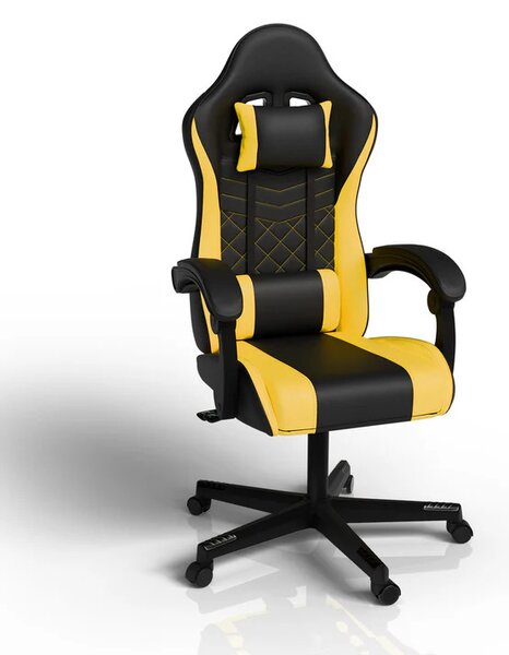 Juskys Scaun de birou HyperSeat - negru/galben