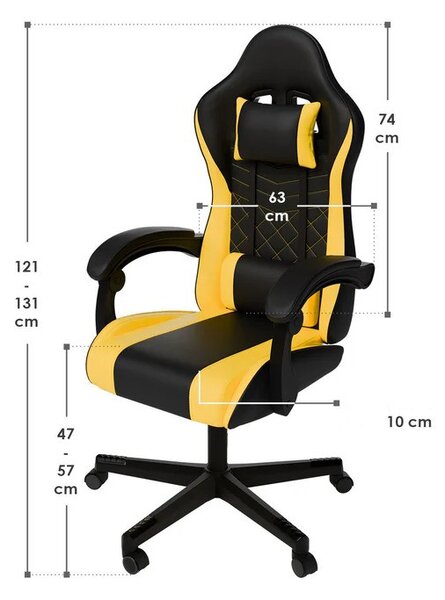 Juskys Scaun de birou HyperSeat - negru/galben