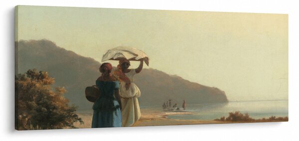 Tablou - Camille Pissarro, Two Women Chatting by the Sea, St. Thomas, reproducere (120x50 cm)
