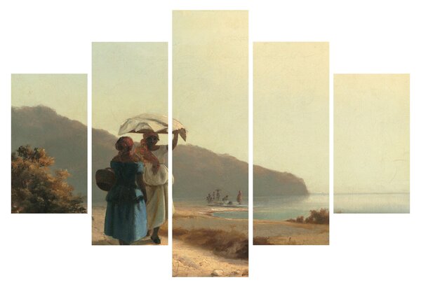 Tablou - Camille Pissarro, Two Women Chatting by the Sea, St. Thomas, reproducere (150x105 cm)
