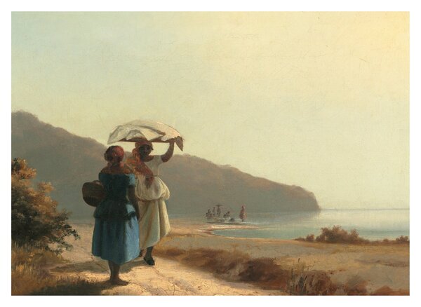 Tablou - Camille Pissarro, Two Women Chatting by the Sea, St. Thomas, reproducere (70x50 cm)