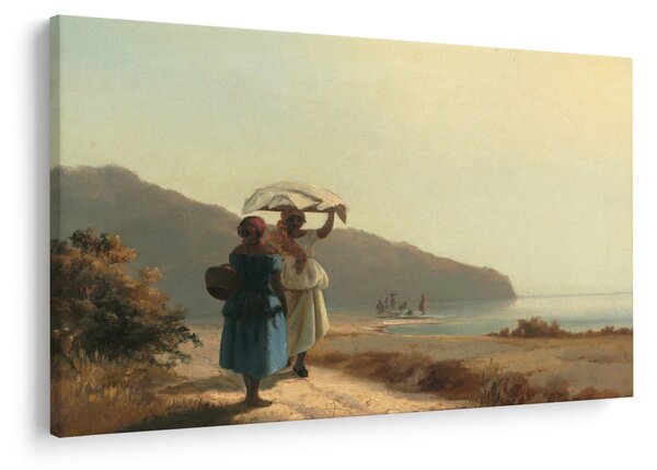 Tablou - Camille Pissarro, Two Women Chatting by the Sea, St. Thomas, reproducere (90x60 cm)