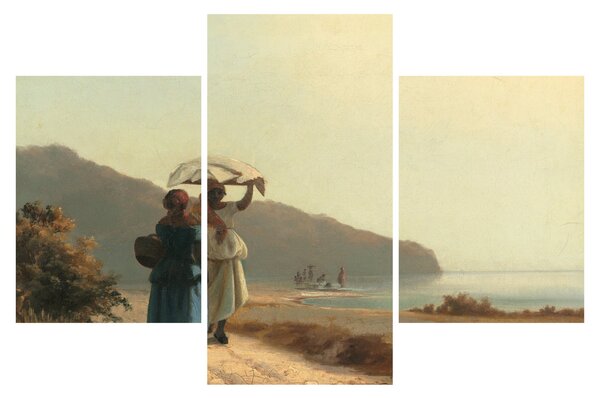 Tablou - Camille Pissarro, Two Women Chatting by the Sea, St. Thomas, reproducere (90x60 cm)
